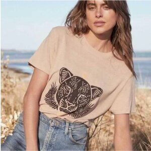 REAL FUN, WOW. LEOPARD CLASSIC TEE OATMEAL BY AUGUST THE LABEL